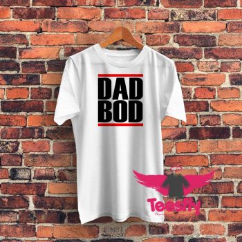 Dad Bod Run DMC Inspired White Graphic T Shirt