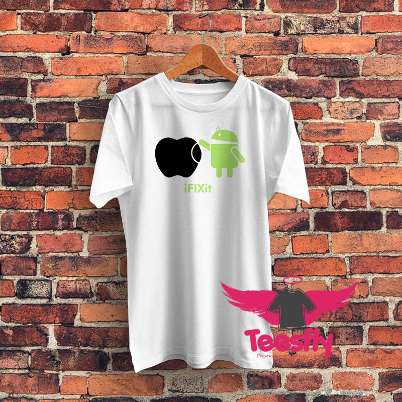 Droid ANDROID fix APPLE Graphic T Shirt