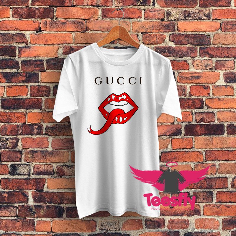 Gucci Mouth Lips Graphic T Shirt