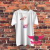 Pink Watercolor Cat Sakura Tree Graphic T Shirt