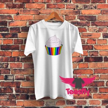 Rainbow Cupcake with Pink Frosting Graphic T Shirt