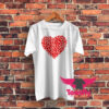 Red Floral Pattern Heart Graphic T Shirt