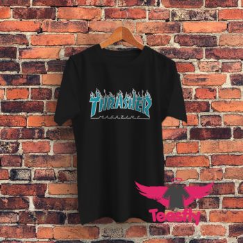 Thrasher Flame Blue Graphic T Shirt