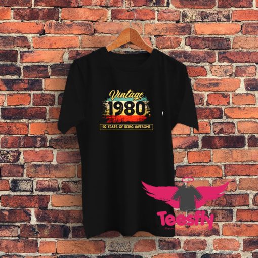 40th Birthday Vintage 1980 40 years Graphic T Shirt
