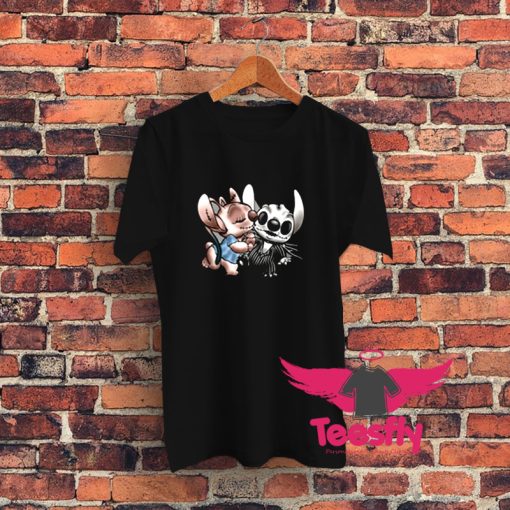 Angel Kissing Stitch Nightmare Before Christmas Graphic T Shirt