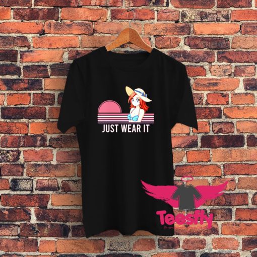 Anime Pink Retro Girl with Face Mask Graphic T Shirt