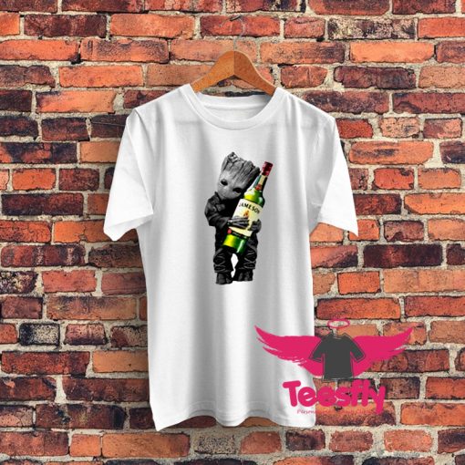Baby Groot Hug Jameson Wine Graphic T Shirt