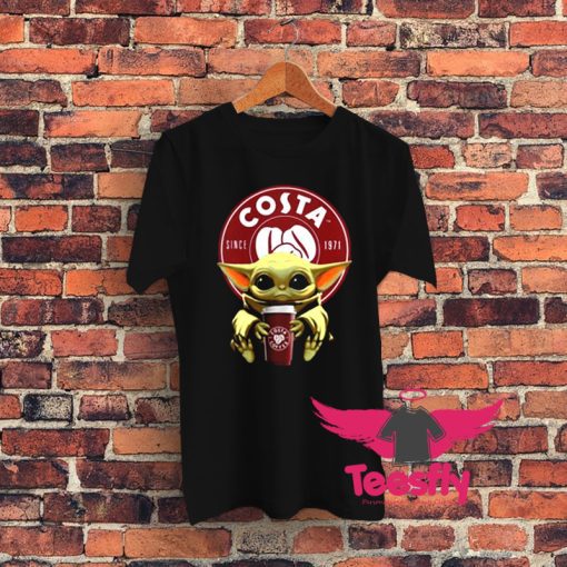 Baby Yoda Hug Costa Coffee Graphic T Shirt