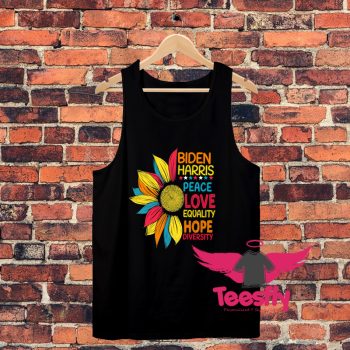 Biden Harris Peace Love Equality Flower Unisex Tank Top