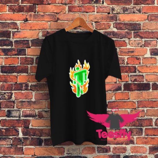 Billie Eilish Flaming Neon Official Logo Graphic T Shirt