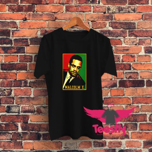 Black History Month African Civil Rights Activist Malcom X Graphic T Shirt