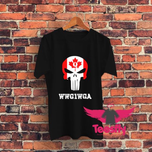Canadian Qanon Punisher Skull Graphic T Shirt