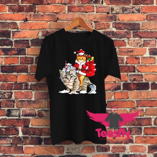 Cat Christmas Gifts Santa Graphic T Shirt