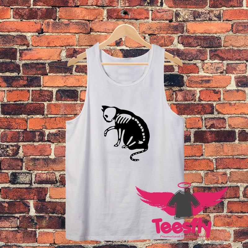 Cat White Skull Unisex Tank Top