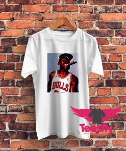 Chicago Bulls Championship Michael Jordan Smoking A Cigar Graphic T Shirt