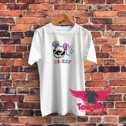 Cute Disney Mickey Mouse Eyeglasses Graphic T Shirt