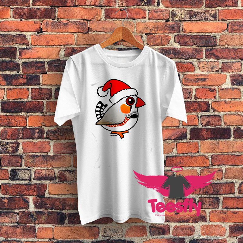 Cute Zebra Finch As Santa Claus Graphic T Shirt