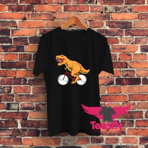 Cycling Dinosaur T Rex Riding Road Bike MTB Graphic T Shirt