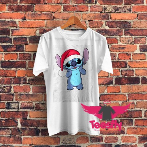Disney Lilo Stitch Christmas Santa Hat Graphic T Shirt