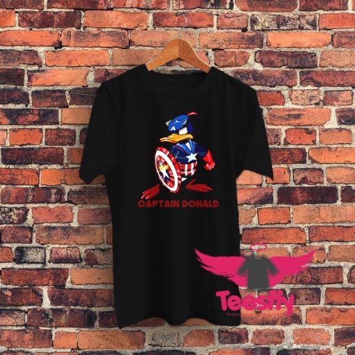 Donald Duck Captain America Marvel Character Graphic T Shirt