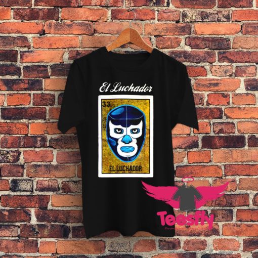 El Luchador Loteria Mexican Bingo Graphic T Shirt