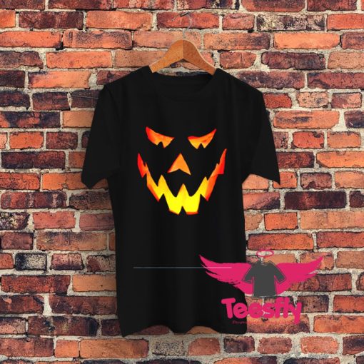 Evil Pumpkin Monster Face Halloween Graphic T Shirt
