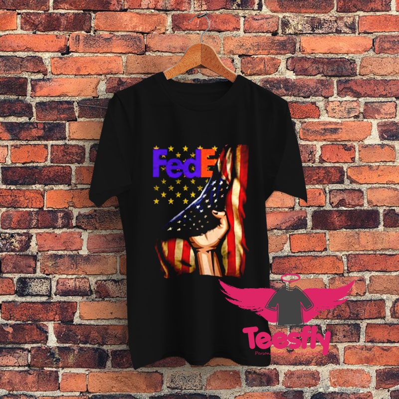 FedEx Logo American Flag Graphic T Shirt