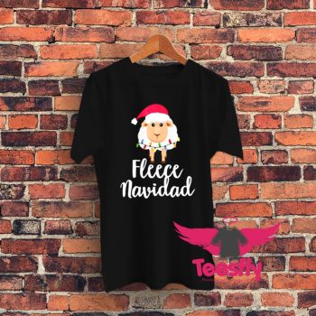 Fleece Navidad Sheep Face Santa Graphic T Shirt