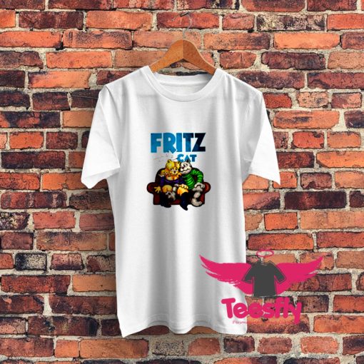 Fritz The Cat Retro Cartoon Graphic T Shirt