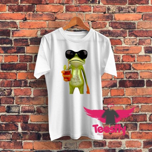Frog Funny Cocktail Hipster Funny Graphic T Shirt