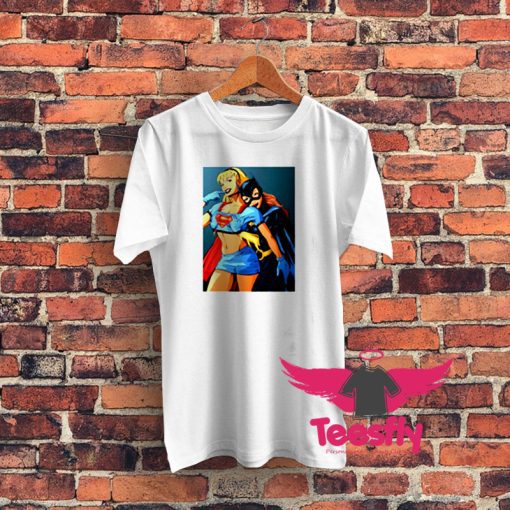 Funny Batgirl Grab Boobs Sexy Supergirl Graphic T Shirt