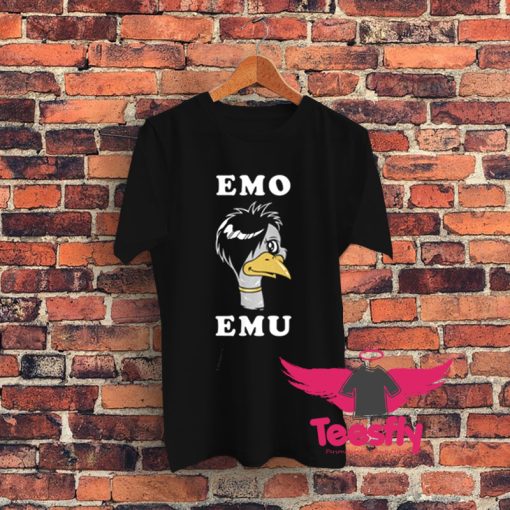 Funny Metal Goth Emu Bird Graphic T Shirt