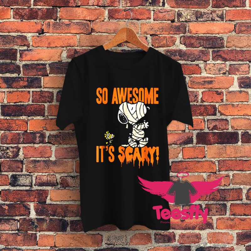 Funny Peanuts Halloween Snoopy Mummy Graphic T Shirt