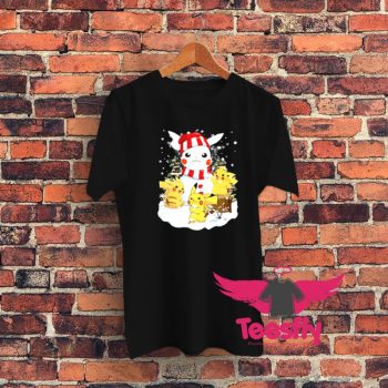 Funny Pikachu Snowman Christmas Graphic T Shirt