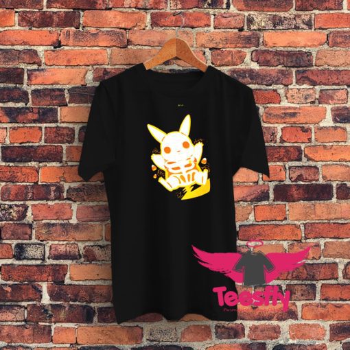 Funny Pokemon Pikachu Skeleton Graphic T Shirt