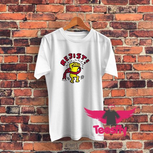 Funny Resist 80s Keith Haring Graphic T Shirt