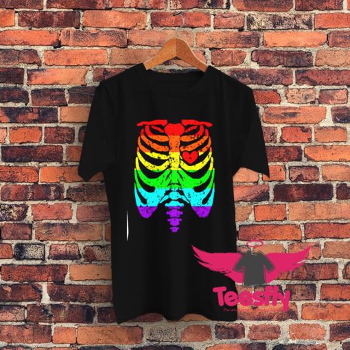 Funny Spook Skeleton Rib Cage Torso Graphic T Shirt