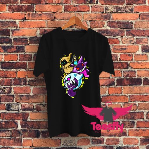Gengar Poe and King Boo a Night of Fear Graphic T Shirt