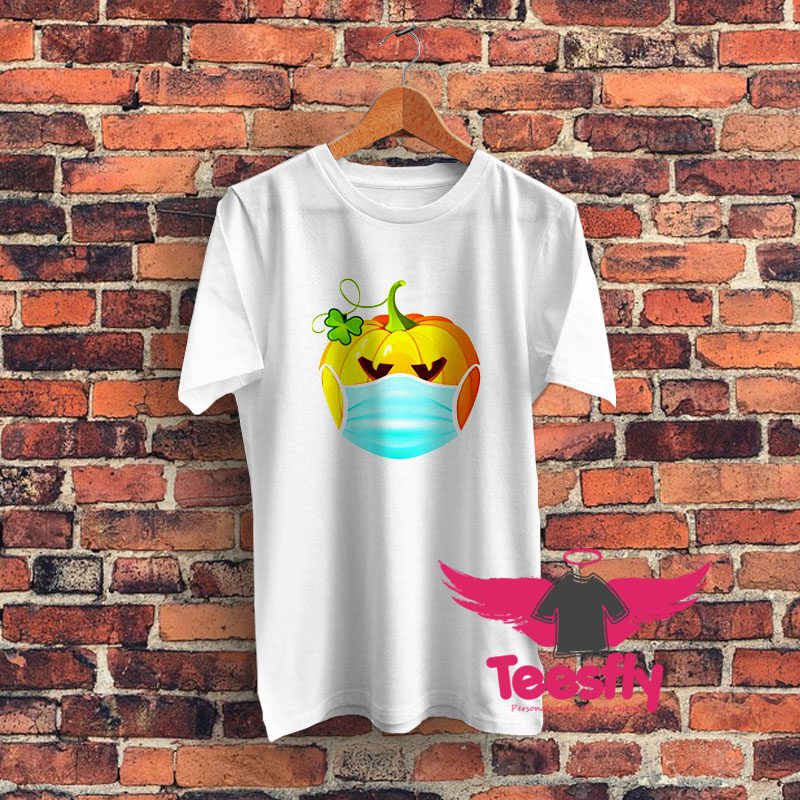 Halloween Pumpkin in a Face Mask Graphic T Shirt