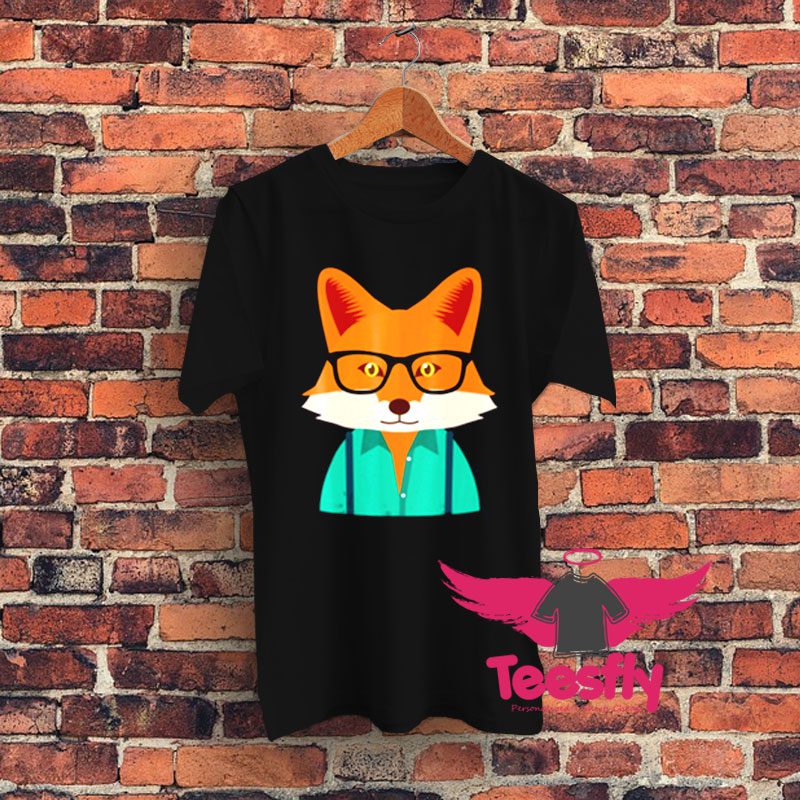 Hipster Fox Graphic T Shirt
