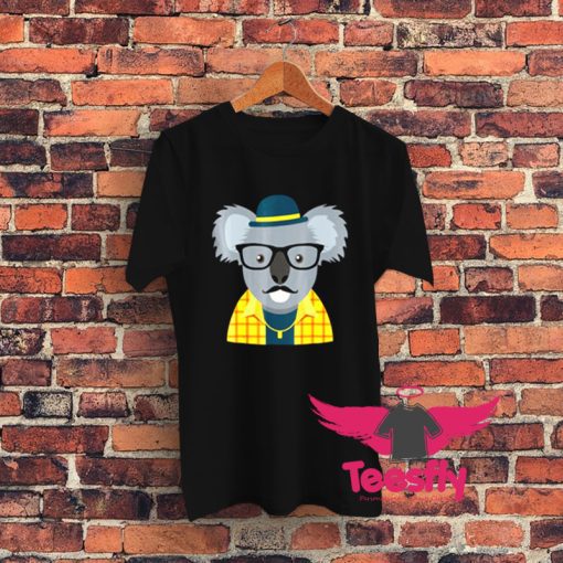 Hipster Koala Bear Graphic T Shirt