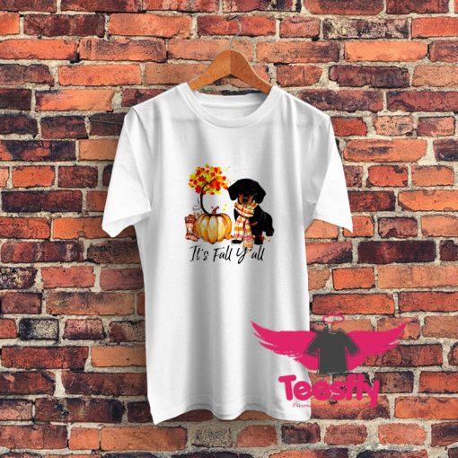 Its Fall Yall Dachshund Dog Halloween Graphic T Shirt