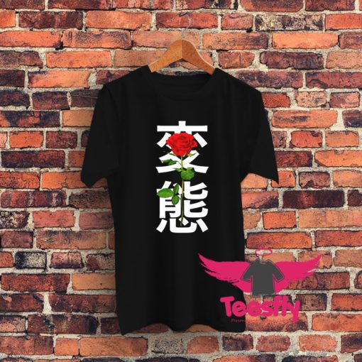 Japanese Hentai Rose Graphic T Shirt
