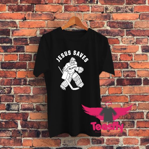 Jesus Saves Hockey Graphic T Shirt