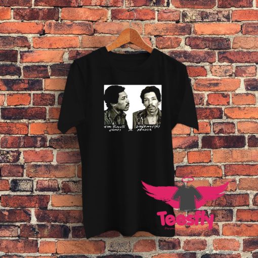 Jimi Hendrix Arrested Photo Police 1969 Graphic T Shirt