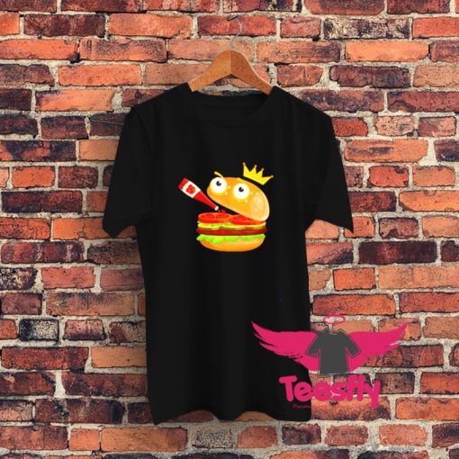 King Hamburger Drinking Tomato Sauce Graphic T Shirt