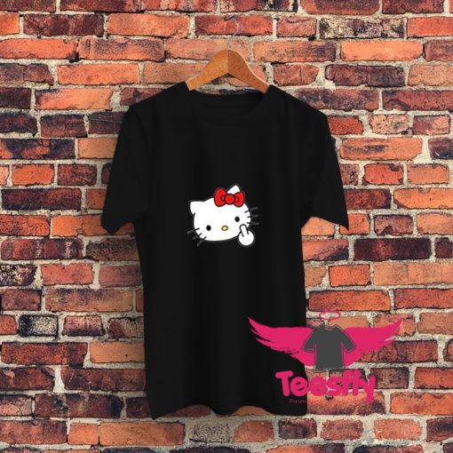 Kitty Middle Finger Funny Graphic T Shirt