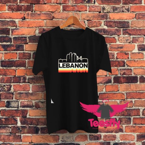 Lebanon Skyline Vintage Retro Graphic T Shirt