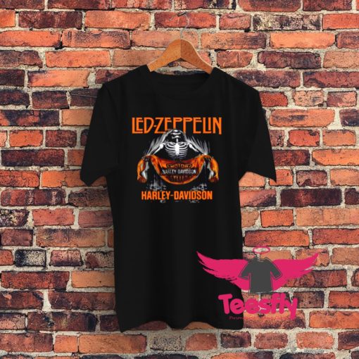 Led Zeppelin Skull Motor Harley Davidson Graphic T Shirt