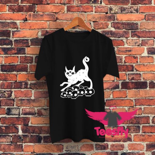 Magic Cat On Skulls Graphic T Shirt